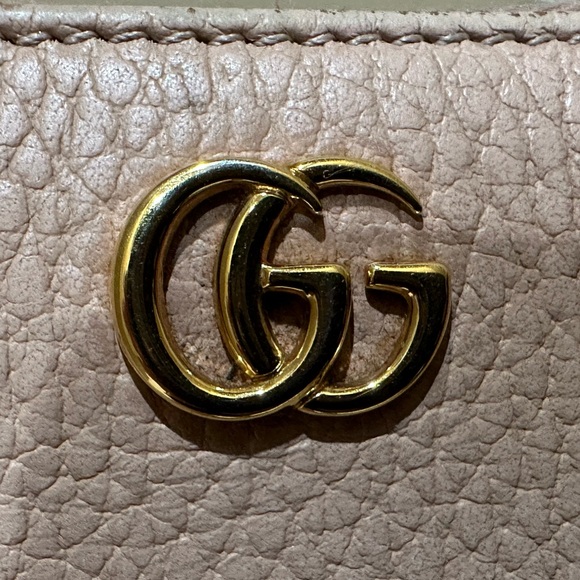 Gucci Marmont Light Blush Pink Pebbled Calfskin Zip Wallet - Picture 3 of 15